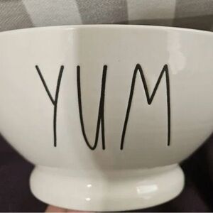 Rae Dunn White Ceramic Plate with Black Lettering